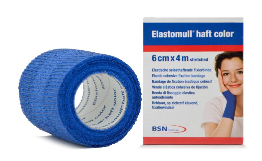 Elastomull Haft 6 cm x 4 meter blauw