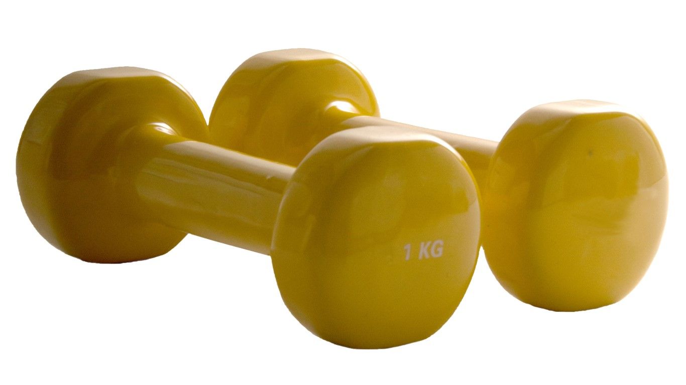 Vinyl dumbells 1 kg per paar groen