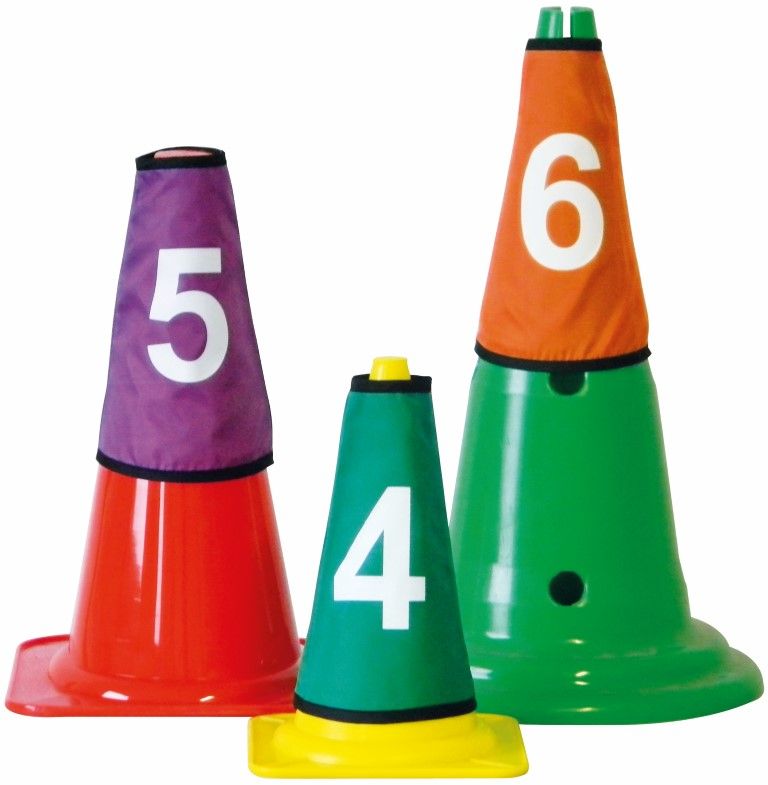 Hoes met nummer voor multi-functionele markeringskegel - pion à 10 stuks op pion