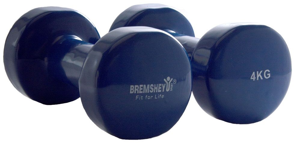 Vinyl dumbells 4 kg per paar blauw